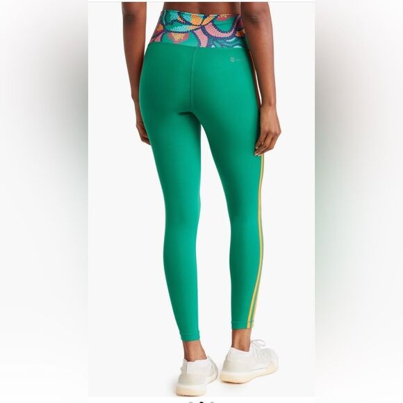 Farm Rio x Adidas Green and Orange Women's Leggings - Picture 2 of 10
